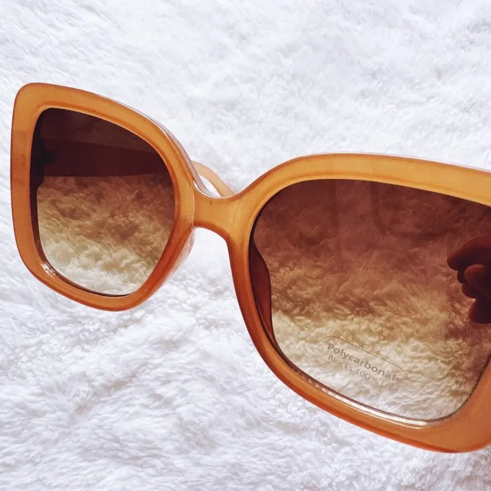 Eva Clear Gold Square-Framed Sunglasses